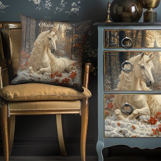 Klassiek Sepia Woud Eenhoorn Kasteel Sprookje Merr Kussen