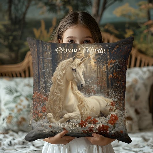 Klassiek Sepia Woud Eenhoorn Kasteel Sprookje Merr Kussen