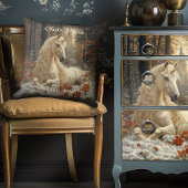 Klassiek Sepia Woud Eenhoorn Kasteel Sprookje Pony Kussen