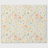 Klassiek Shabby Chic Frans Bloemmotief Patroon Cadeaupapier (Vlak)