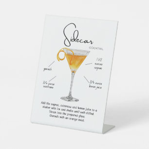 Klassiek Sidecar Cocktail Voetstuk Bord Reclamebord Met Voetstuk