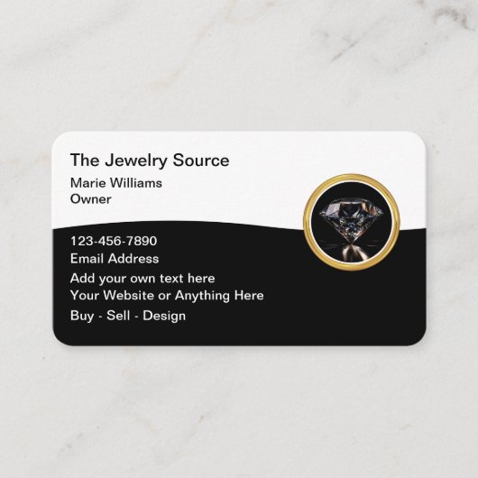 Klassiek Sieraden Thema Visitekaartjes Ontwerp (Voorkant)