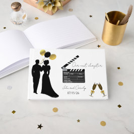 Klassiek Silhouet Bruiloft Folie Guestbook Gastenboek