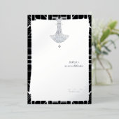 Klassiek SILVER Gatsby Flapper Vrijgezellenfeest Folie Uitnodiging (Staand Voorkant)