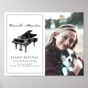 Klassiek Simple White Piano Overweging Foto Poster