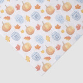 Klassiek Sinaasappel en blauw, herfstbladeren met Tissuepapier (Detail)