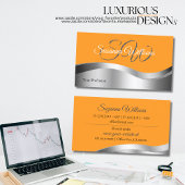 Klassiek Sinaasappel met Wavy Silver Decor en Init Visitekaartje