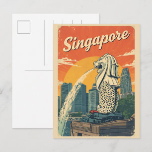 Klassiek Singapore The Merlion mascotte cadeaus Briefkaart