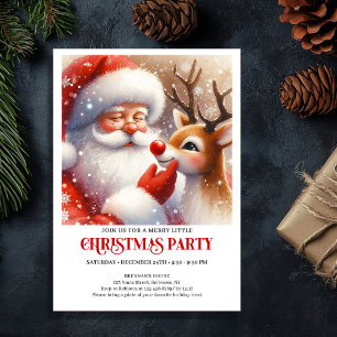Klassiek Sinterklaas en Rudolph Festief Kerstfeest Kaart