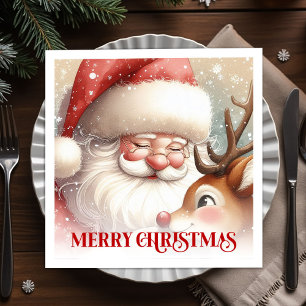 Klassiek Sinterklaas en Rudolph Kerstfeestdiner Servet