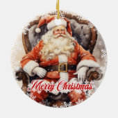 Klassiek  Sinterklaas zittend op een stoel Keramisch Ornament (Achterkant)