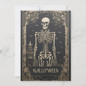 Klassiek skelet Halloween Kaart (Achterkant)