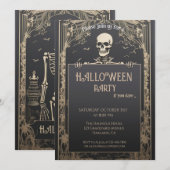 Klassiek skelet Halloween Kaart (Voorkant / Achterkant)