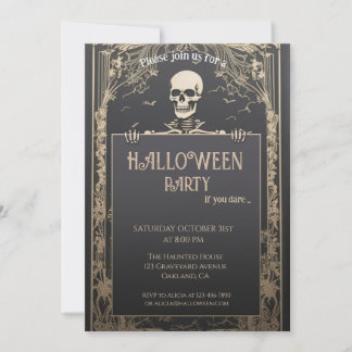 Klassiek Skelet Halloween Kaart
