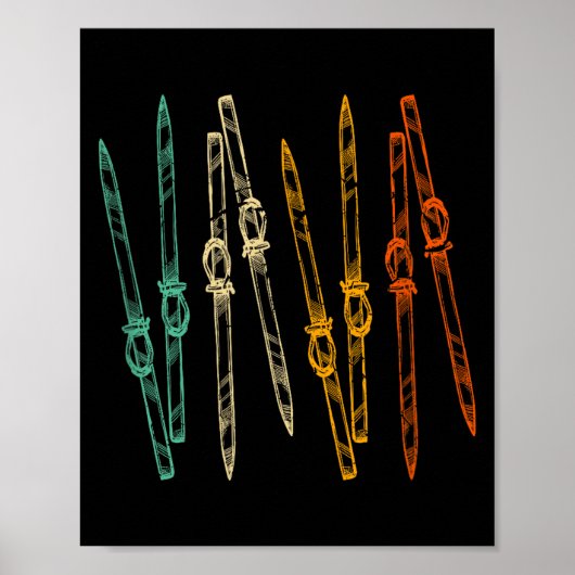 Klassiek skien retro ski poster (Voorkant)