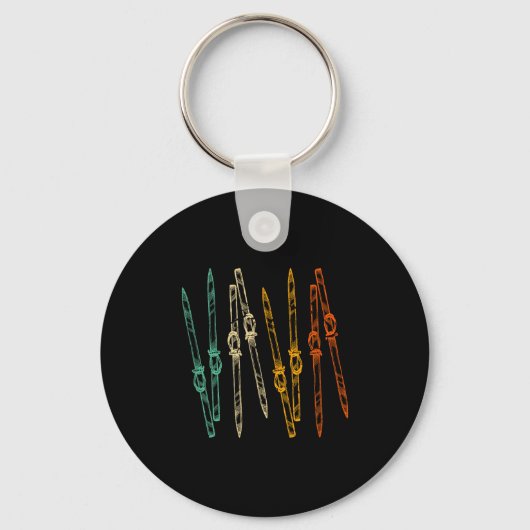 Klassiek skien retro ski sleutelhanger (Voorkant)