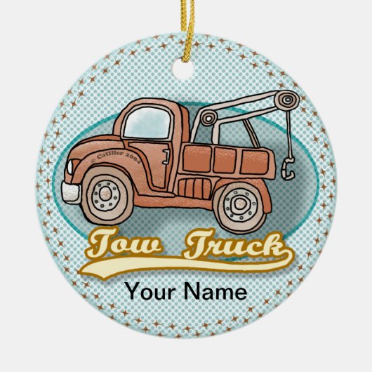 Klassiek sleepwagenornament keramisch ornament (Voorkant)