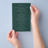 Klassiek smaragdgroen eenvoudig huwelijksprogramma (Hand)