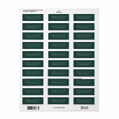 Klassiek smaragdgroen trouw retouradres etiket (Full Sheet)