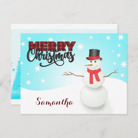  klassiek sneeuw man Kerst Feestdagenkaart (Voorkant / Achterkant)