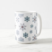 Klassiek Sneeuwvlok Silhouet Patroon Kerstmis Koffiemok (Voorkant rechts)