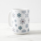 Klassiek Sneeuwvlok Silhouet Patroon Kerstmis Koffiemok (Voorkant links)