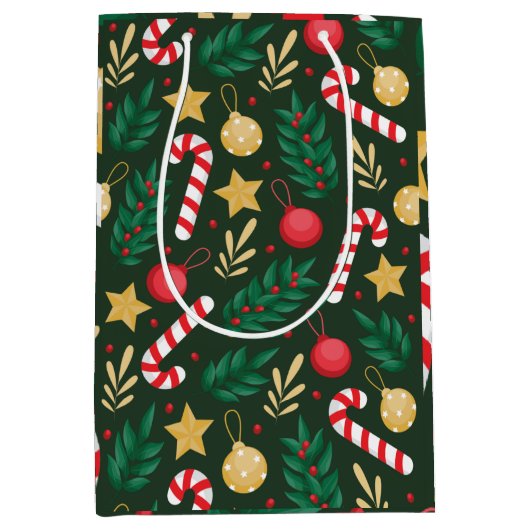 klassiek snoep en met kerstmis medium cadeauzakje (Voorkant)