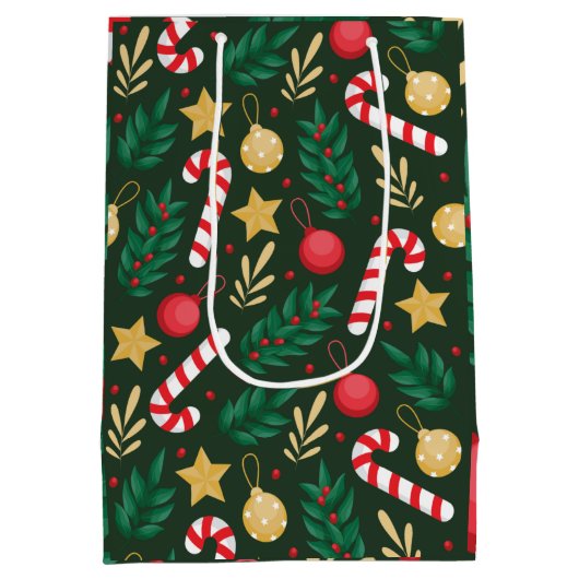 klassiek snoep en met kerstmis medium cadeauzakje (Achterkant)