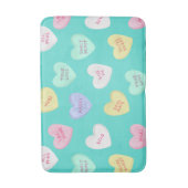 Klassiek Snoep van Valentijnse Harten op Blauwgro Badmat (Voorkant Verticaal)