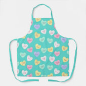 Klassiek Snoep van Valentijnse  Harten op Blauwgro Schort (Voorkant)