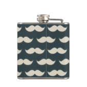 Klassiek snor patroon op zwart gepersonaliseerd heupfles (Achterkant)