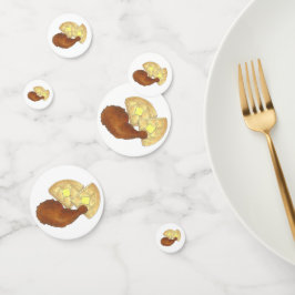 Klassiek Soul Food Fried Kip en Wafels Diner Confetti