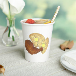 Klassiek Soul Food Fried Kip en Wafels Diner Papieren Bekers