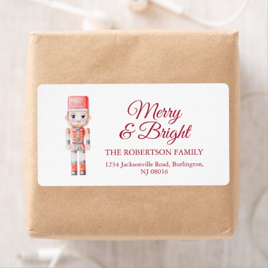Klassiek speelgoedsoldaat kerst verzendlabel (Insitu)