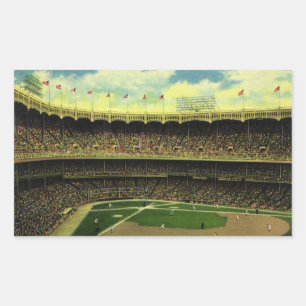 Klassiek Sport Baseball Stadion met Publiek Rechthoekige Sticker