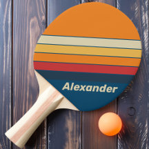 Klassiek Sport Blauw Regenboog Gestreept met Naam