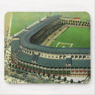 Klassiek sporthonkbalstadion, luchtfoto muismat