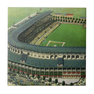 Klassiek sporthonkbalstadion, luchtfoto tegeltje