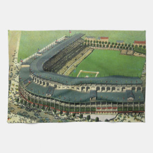 Klassiek sporthonkbalstadion, luchtfoto theedoek