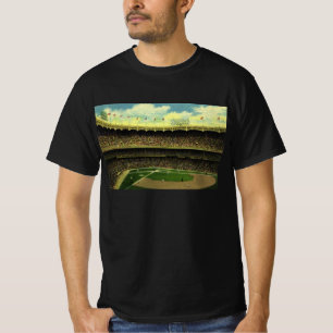 Klassiek sporthonkbalstadion met menigten t-shirt