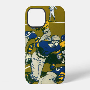 Klassiek sportvoetbalspel, gouden tegen blauwe tea iPhone 12 hoesje
