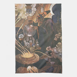 Klassiek sprookje, Aladdin en de toverlamp Theedoek