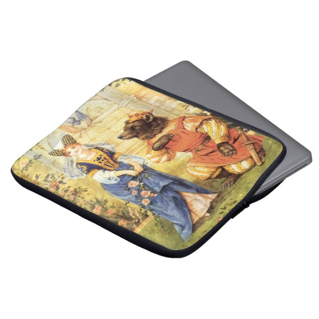 Klassiek sprookje, Belle en het Beest Laptop Sleeve (Voorkant top)