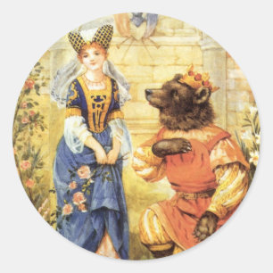 Klassiek sprookje, Belle en het Beest Ronde Sticker