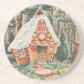 Klassiek sprookje, Hans en Grietje Snoep Huis Zandsteen Onderzetter (Voorkant)