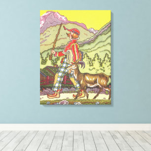 Klassiek sprookje, Jongen en de Noordenwind, Hauma Canvas Afdruk