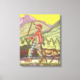 Klassiek sprookje, Jongen en de Noordenwind, Hauma Canvas Afdruk