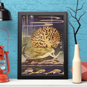 Klassiek sprookje, Kleine Zeemeermin in Oceaan Kor Poster