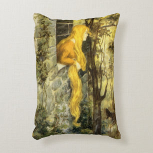 Klassiek sprookje, Rapunzel met lang blond haar Accent Kussen