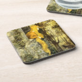 Klassiek sprookje, Rapunzel met lang blond haar Bier Onderzetter (Linkerzijde)